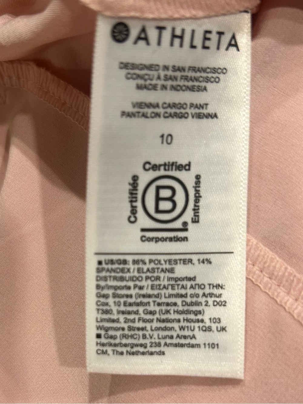 Athleta NWT Vienna Cargo PANTS Pink High Rise Straight-Leg Trousers Size 10 - Picture 12 of 16